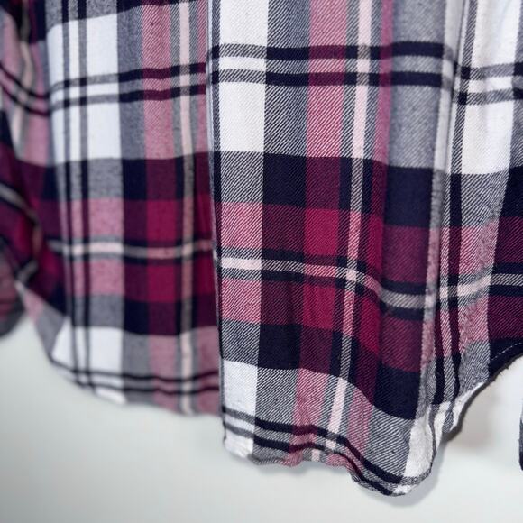 Rails Hunter Plaid Shirt Women’s Medium Rayon Button Down Navy/Burgundy Flannel - Picture 11 of 16